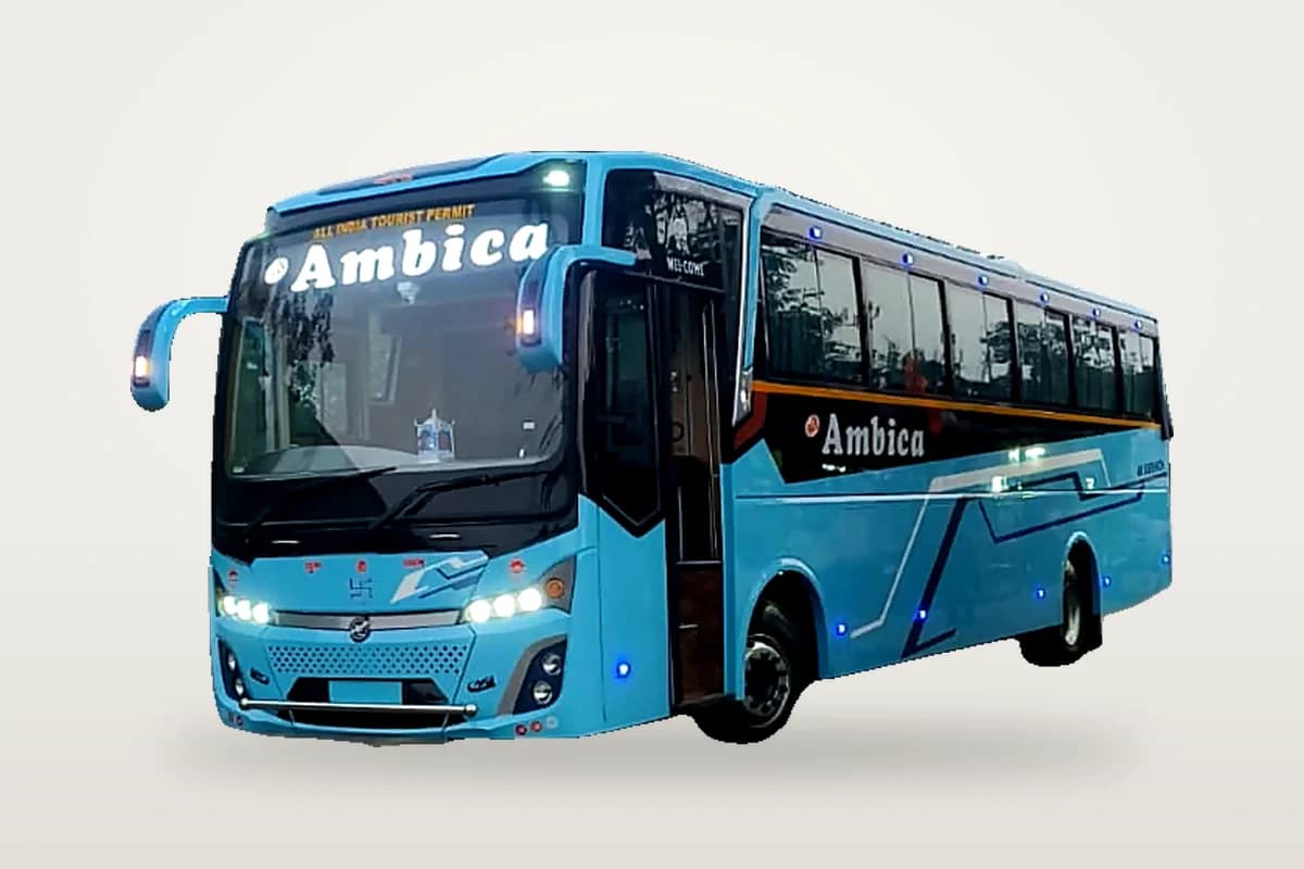Sky-blue 56-seat air-conditioned coach